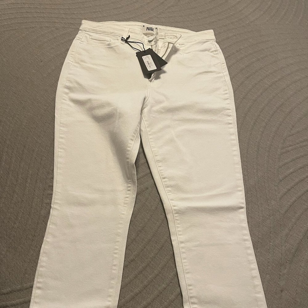 Paige Premium Denim White Skinny Jeans: Margot Ankle Crop Size 31 NWT